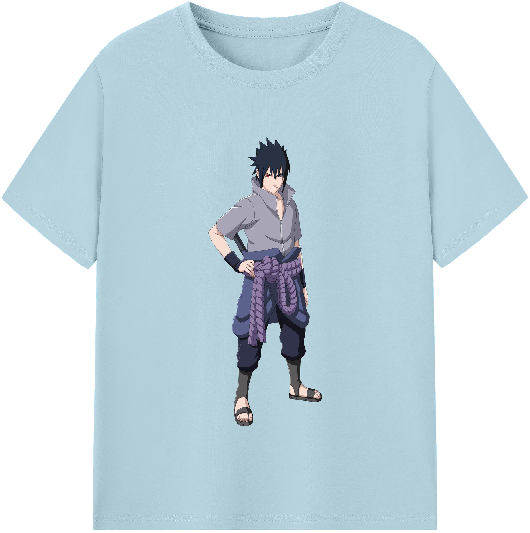 （画像用） NARUTO -ナルト- うちは サスケ Uchiha Sasuke 綿100％半袖Tシャツ（フロントプリント）